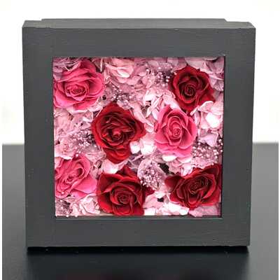 プリザーブドフラワー（宅配ボックス付）　富士のかぐや姫花手箱　ピンク